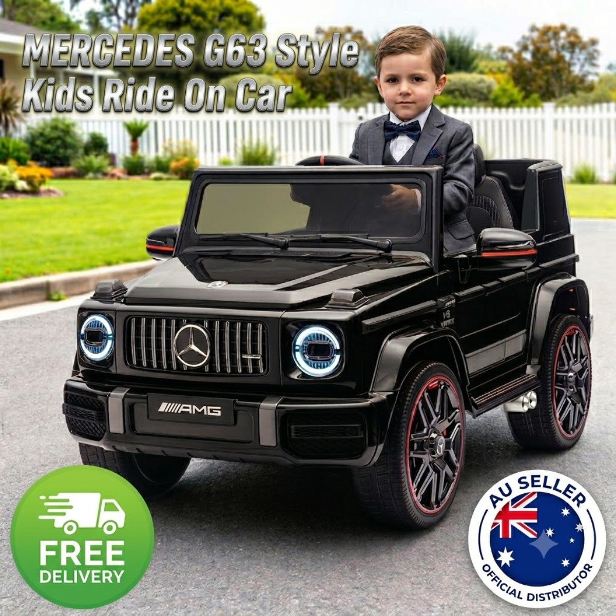 Black Mercedes Kids Electric Ride On SUV G63 Toy Car Remote Control 12V
