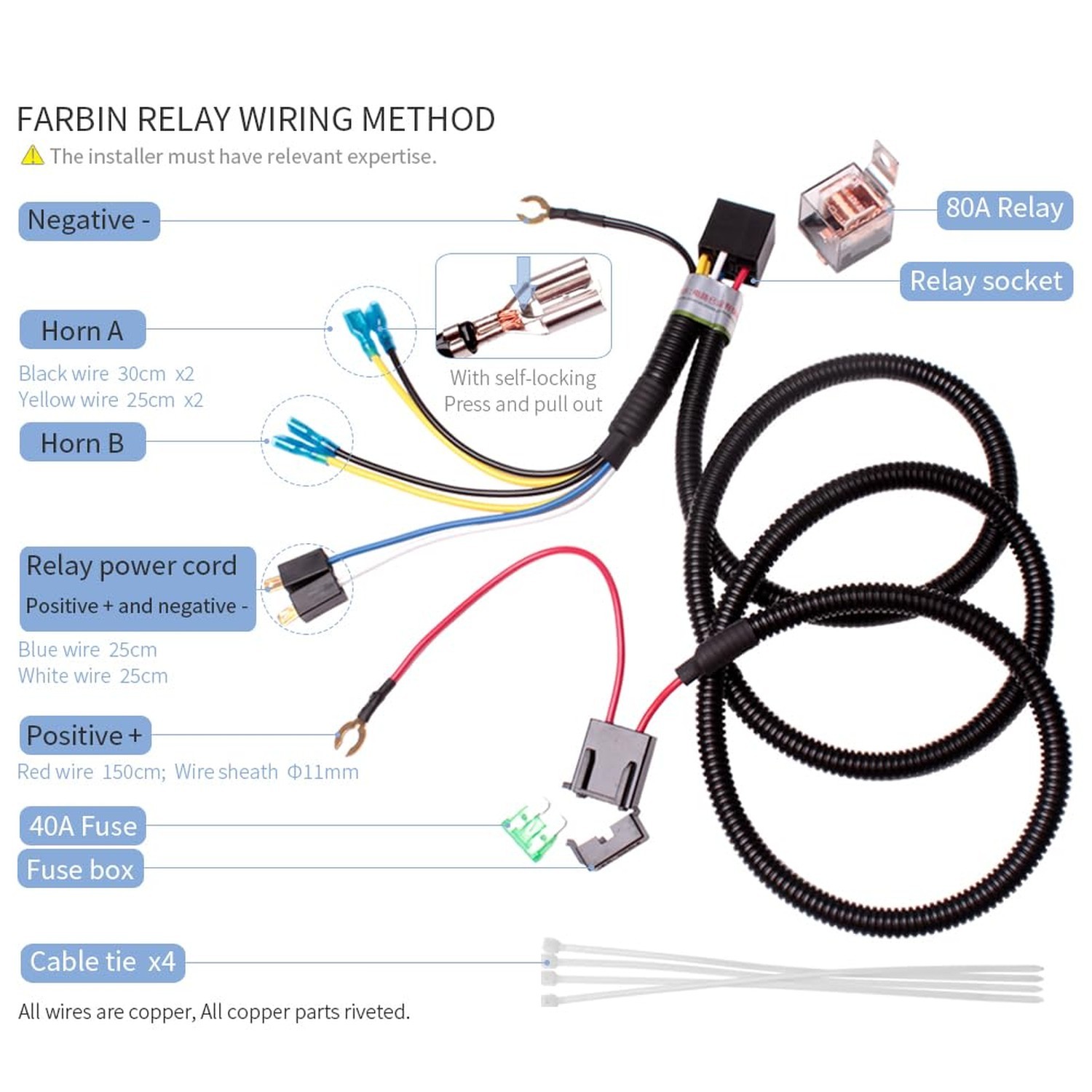 FARBIN Air Horn for Truck 2Pcs, Compact Train Horn, Electric Car Horn 12V 150…