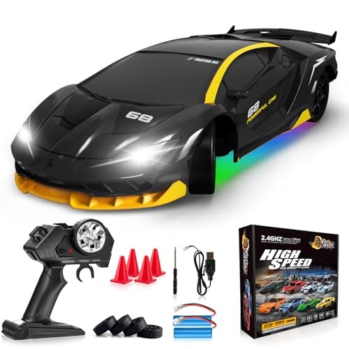 RC Drift Car Remote Control Car 2.4GHz 1/24 4WD 15KM/H High Speed Racing Black