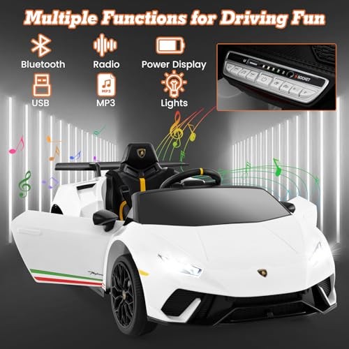 12V Kids Electric Vehicle – Licensed Lamborghini Huracan – 12V – White