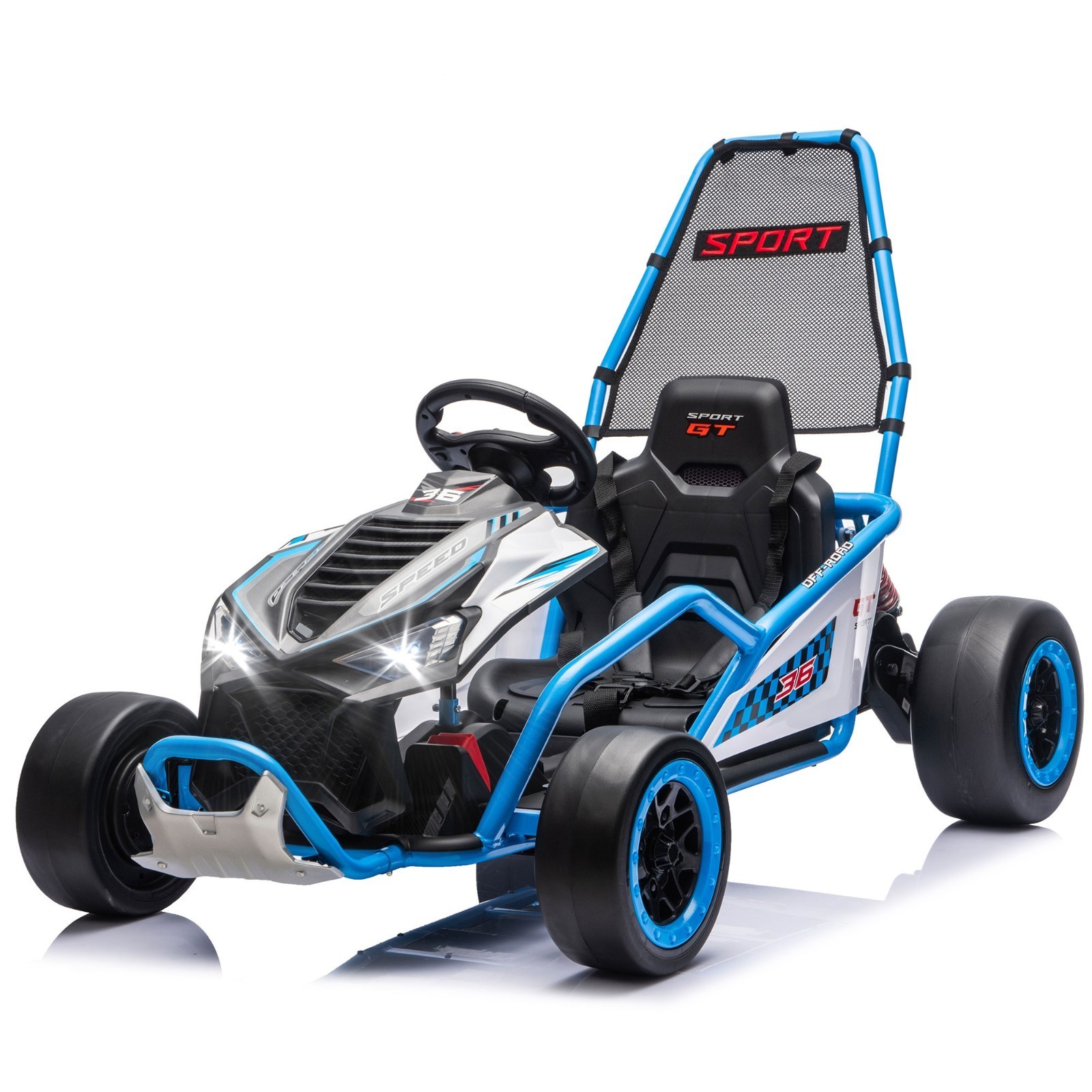 24V 400W Electric Ride on Toy Crazy Go Cart Drift Car 5-7.5 MPH for Kids 6-12