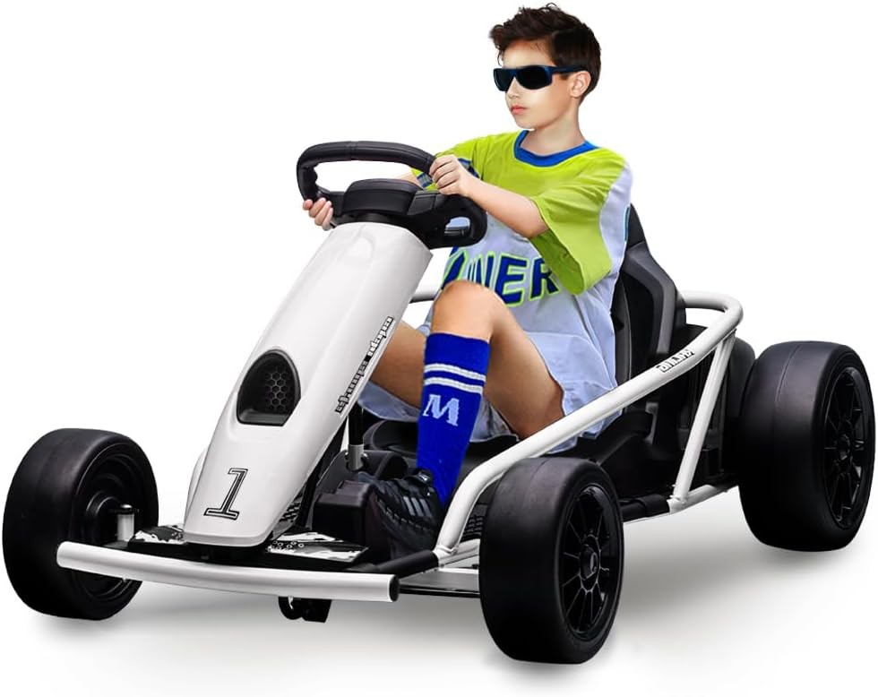 24V 9Ah Ride-on Electric Go Kart Car Toy 8.1 MPH Power Wheels Load 155 Lbs 300w