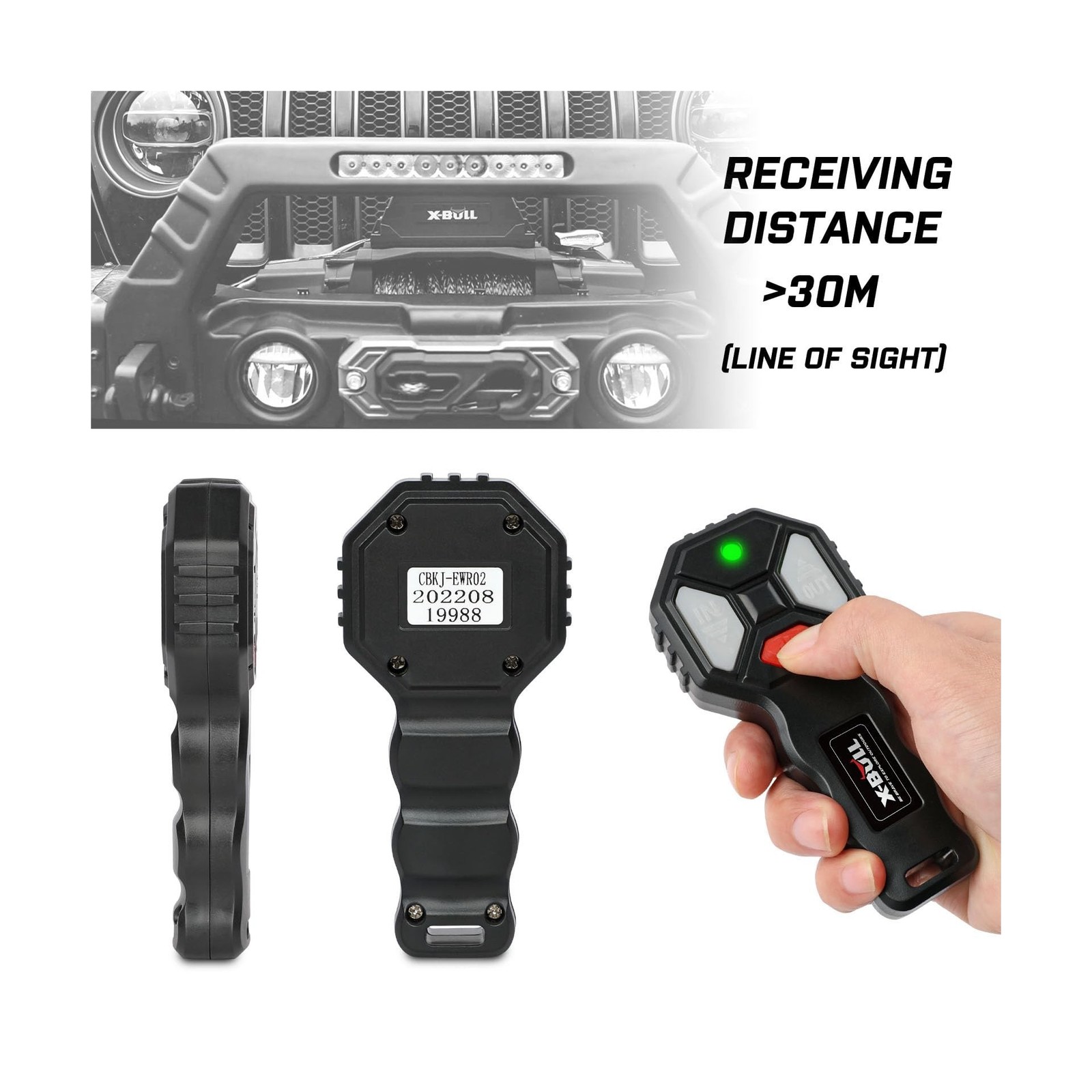 X-BULL New Wireless Winch 2 Remote Control Kit Handset Switch Car ATV SUV 12V