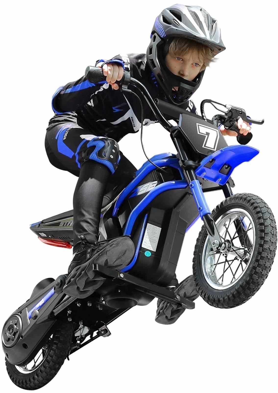 24V Ride-On Off Road Dirt Bike Electric Motorcycle 2 Speed 350W For Kids 13+