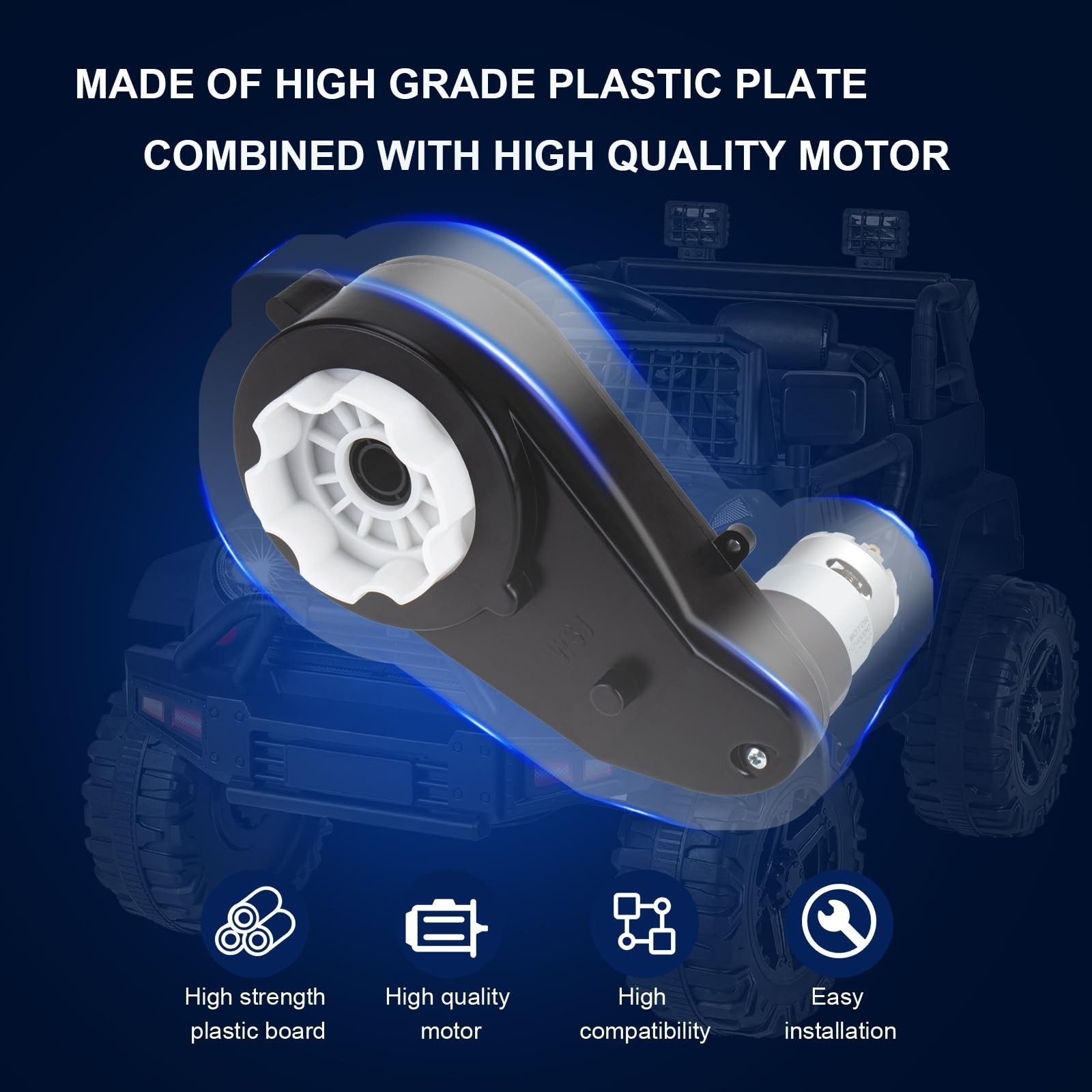 2Pcs 24V 40000RPM Gearbox Motor for Kids Ride-On Car, RS550 Drive Engine, Toy Up