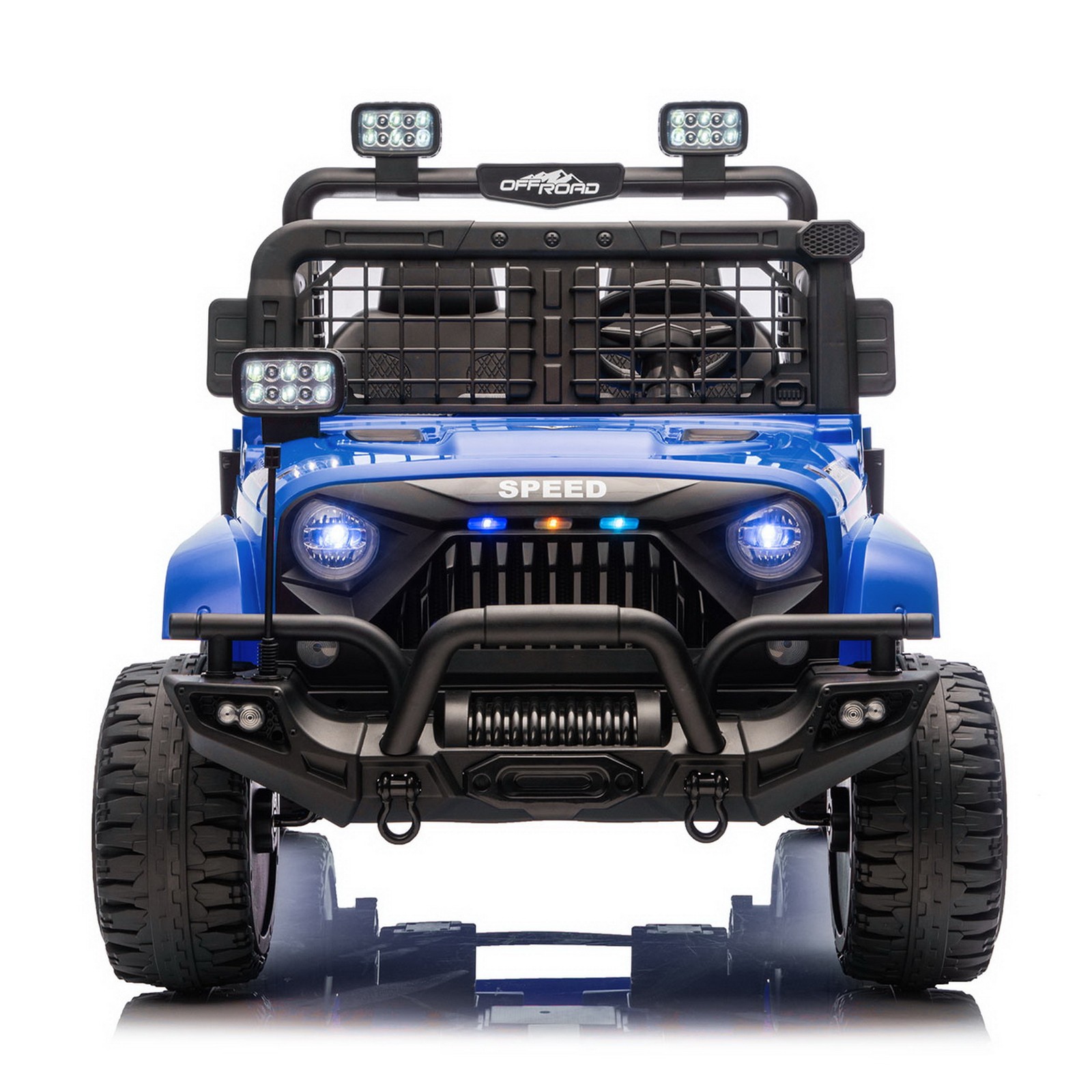 Dual Motors 24V 2-Seater Off-Road Ride On Jeep Car Toy Parent Control LED Music