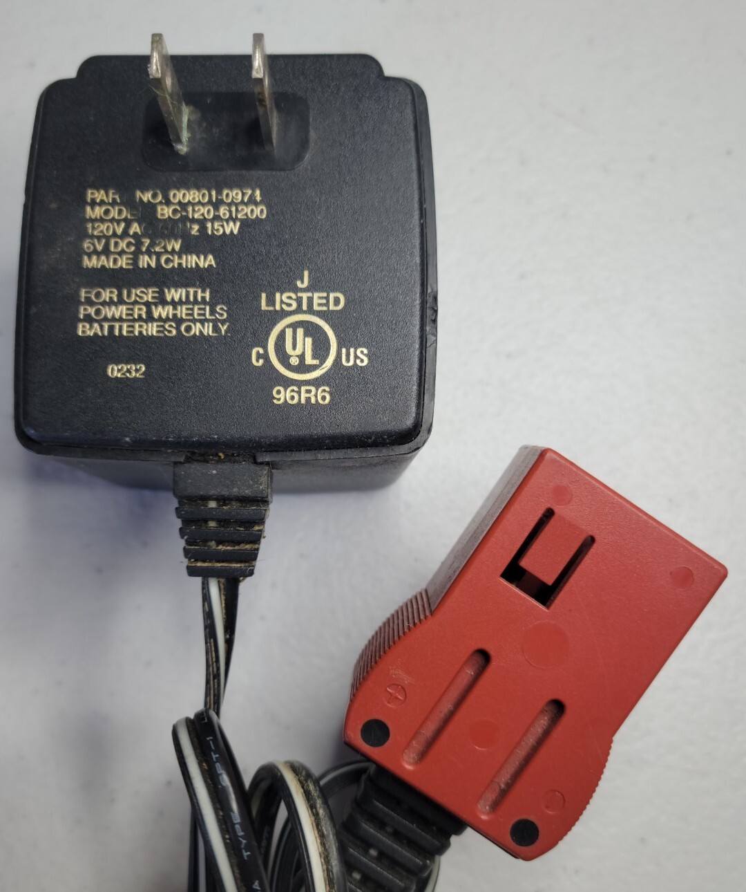 Tested POWER WHEELS 6 VOLT SUPER BATTERY CHARGER MODEL BC-120-61200 CLASS 2