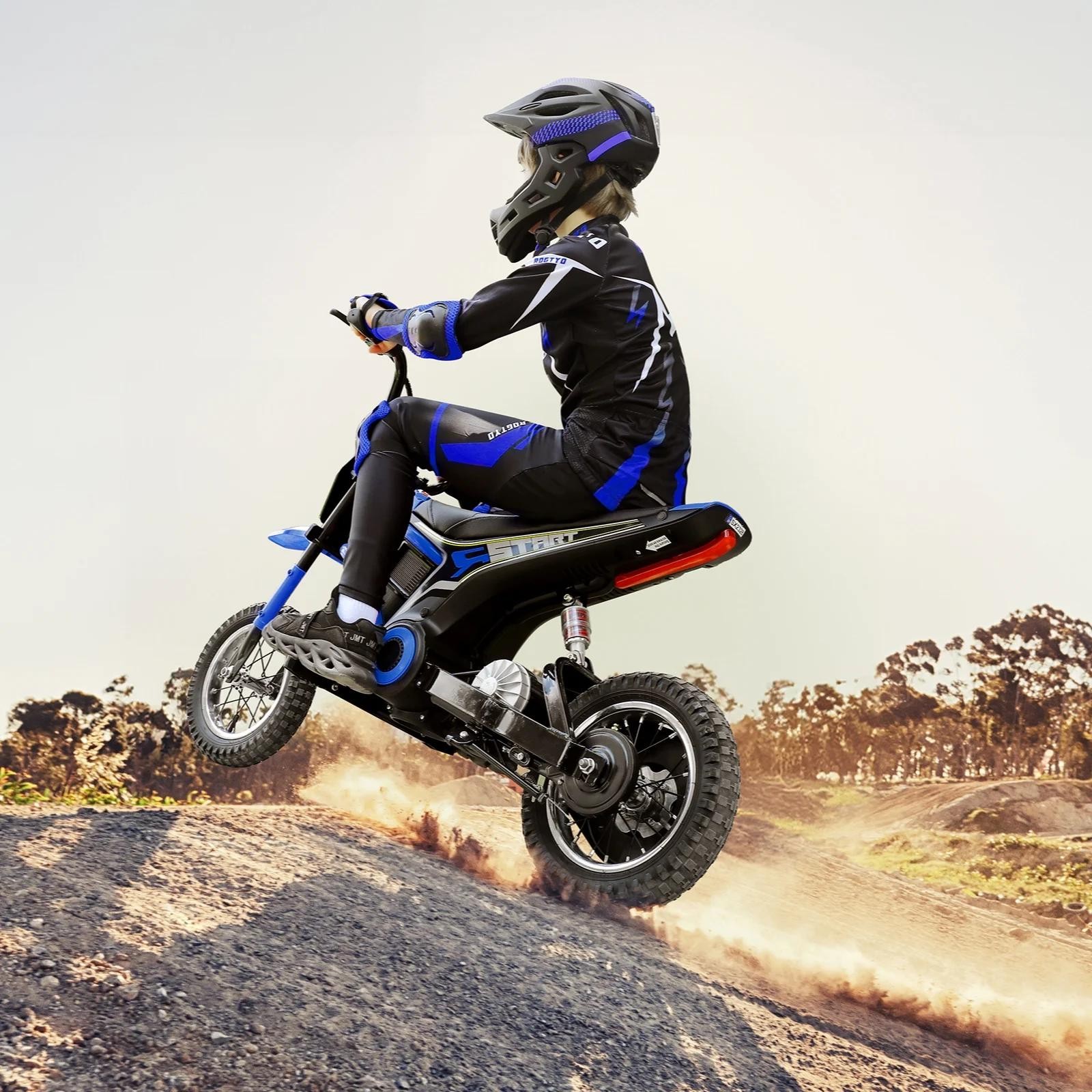 24V Ride-On Off Road Dirt Bike Electric Motorcycle 2 Speed 350W For Kids 13+