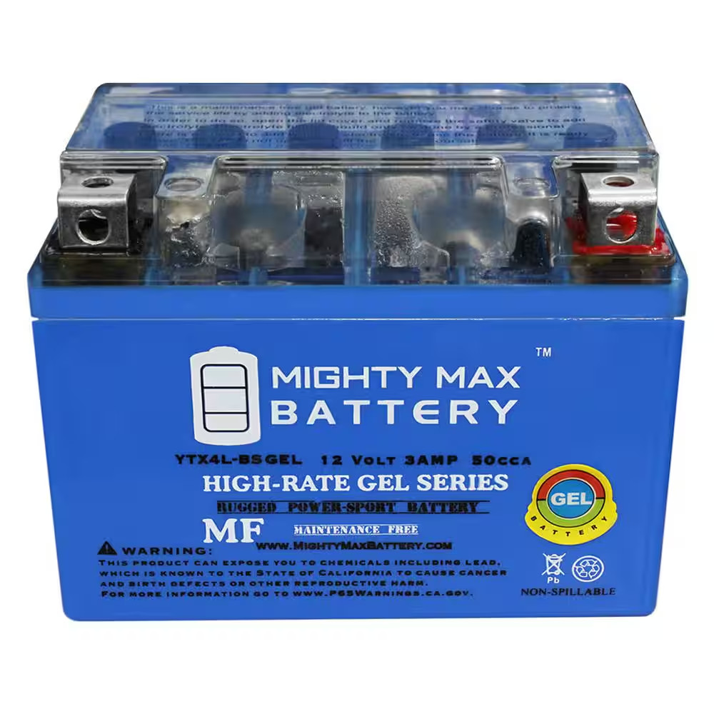 YTX4L-BS GEL Battery for Ride on Mower ATV Quad Trail Buggy