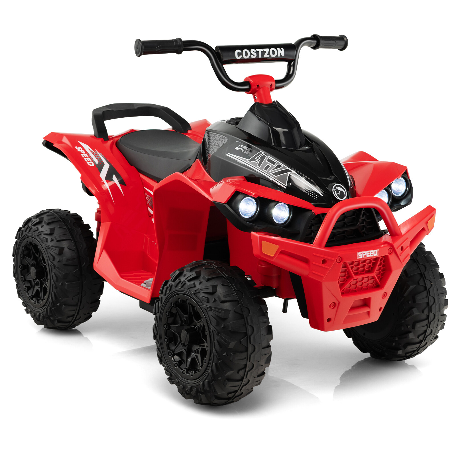 12V Battery Powered Kids Ride-on ATV w/ Bright Headlights & Built-in Music Red