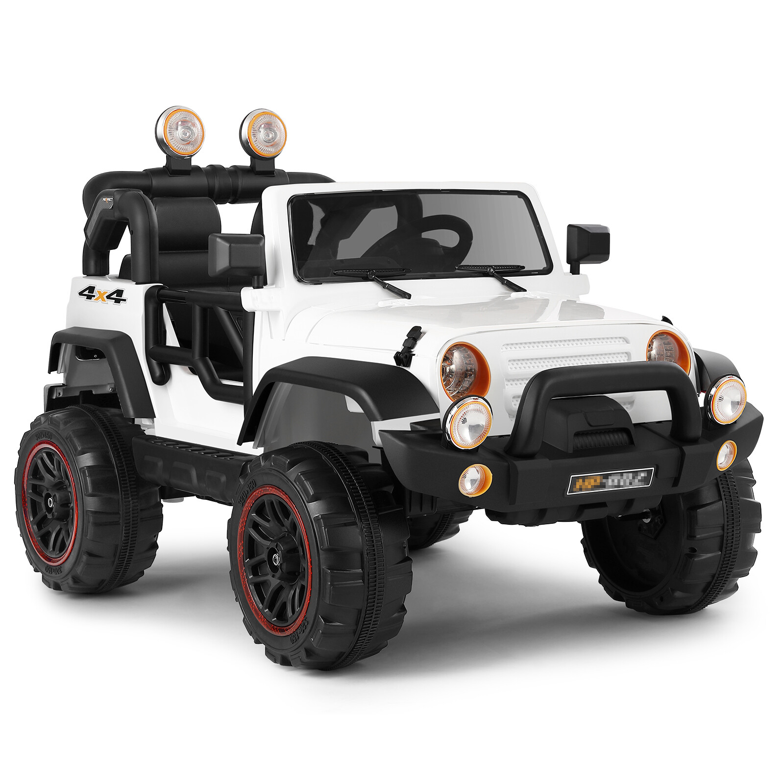 12V Battery 3 Speeds Kids White Ride On Car Truck w/ RC+MP3+LED Light+USB+Cover
