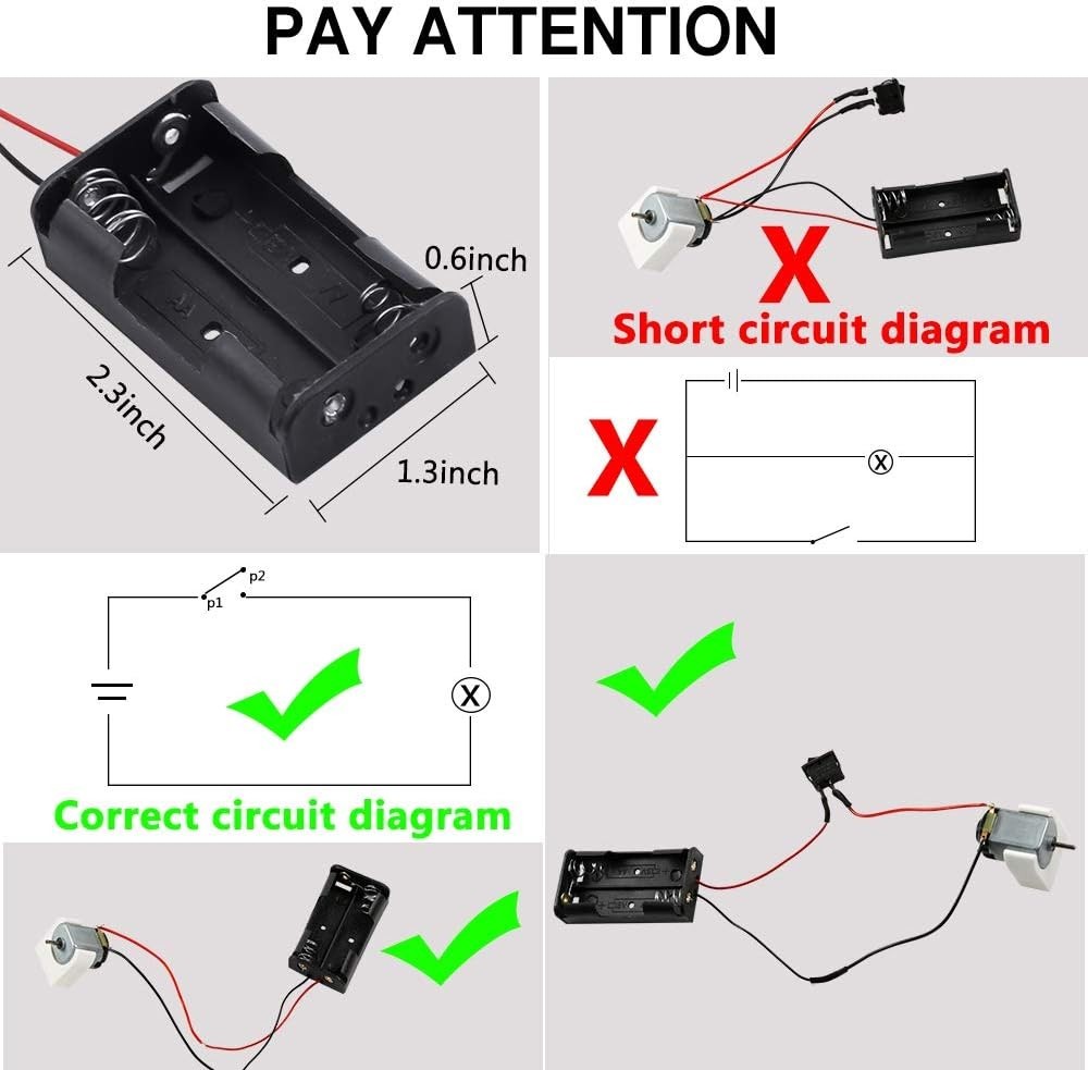 DC Motor Kit 131 PCS Mini Electric Motors 1.5-3V 15000RPM Gears STEM Science Set