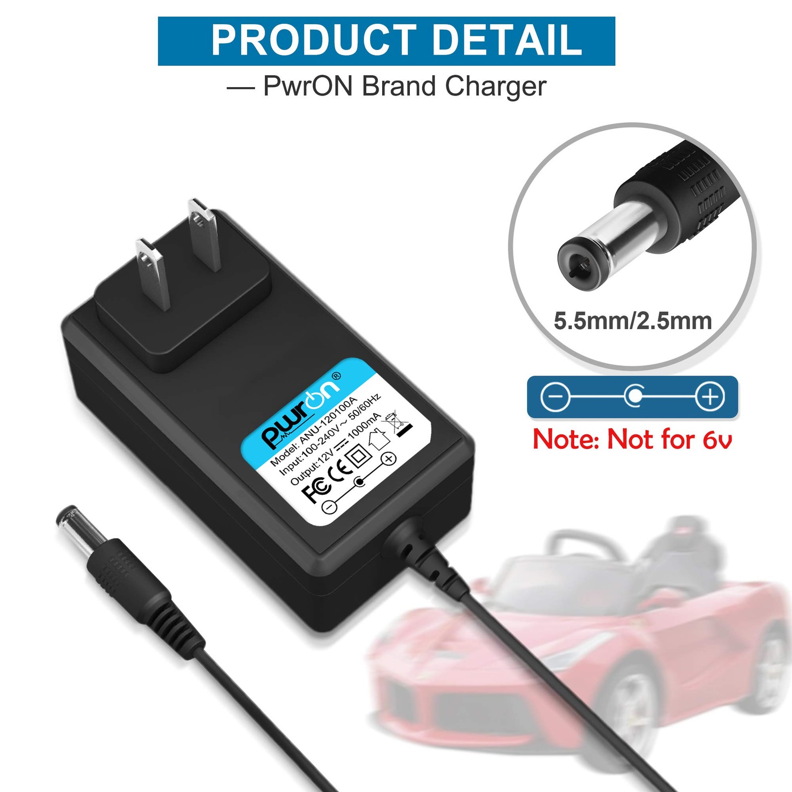 12V AC DC Adapter for Ride On Car, 12 Volt Battery Charger for Best Choice Pr…