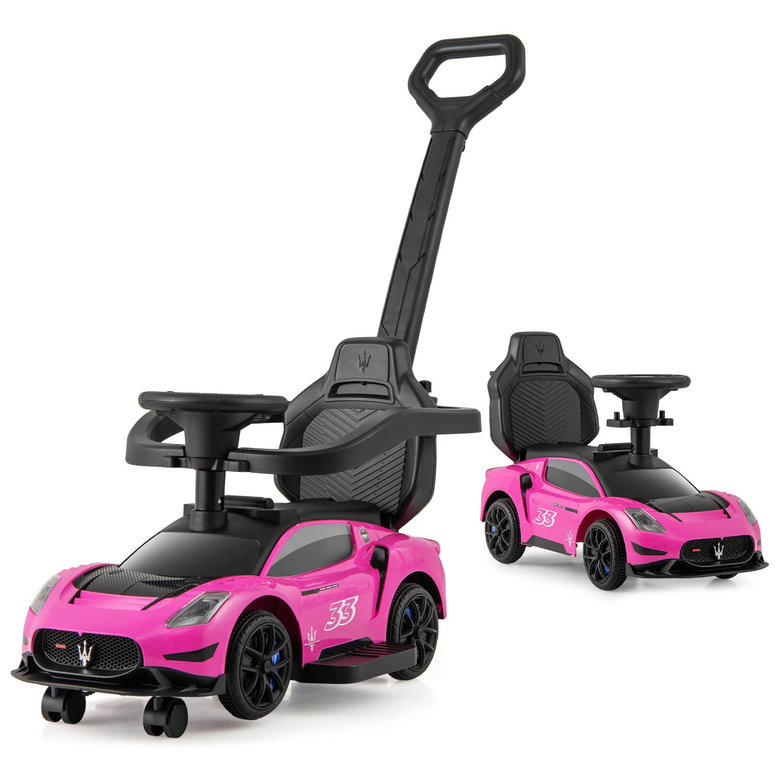 3-in-1 Ride on Push Car Maserati Licensed Foot to Floor Kids Sliding Walking Car