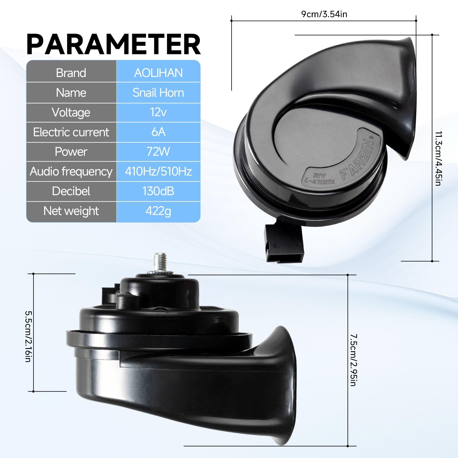 12V Waterproof DualTone Electric Snail Car Horn Wire Harness For Toyota Lexus