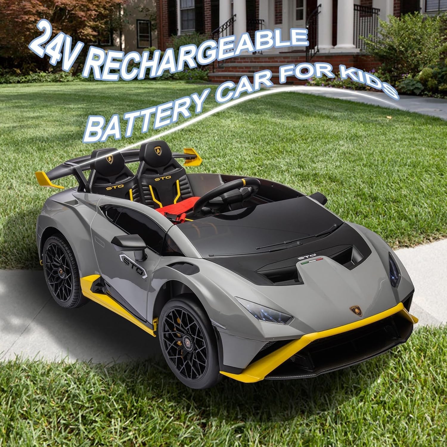 24V Licensed Lamborghini Kids Ride on Car Electric Drift Car W/Remote 360° Spin