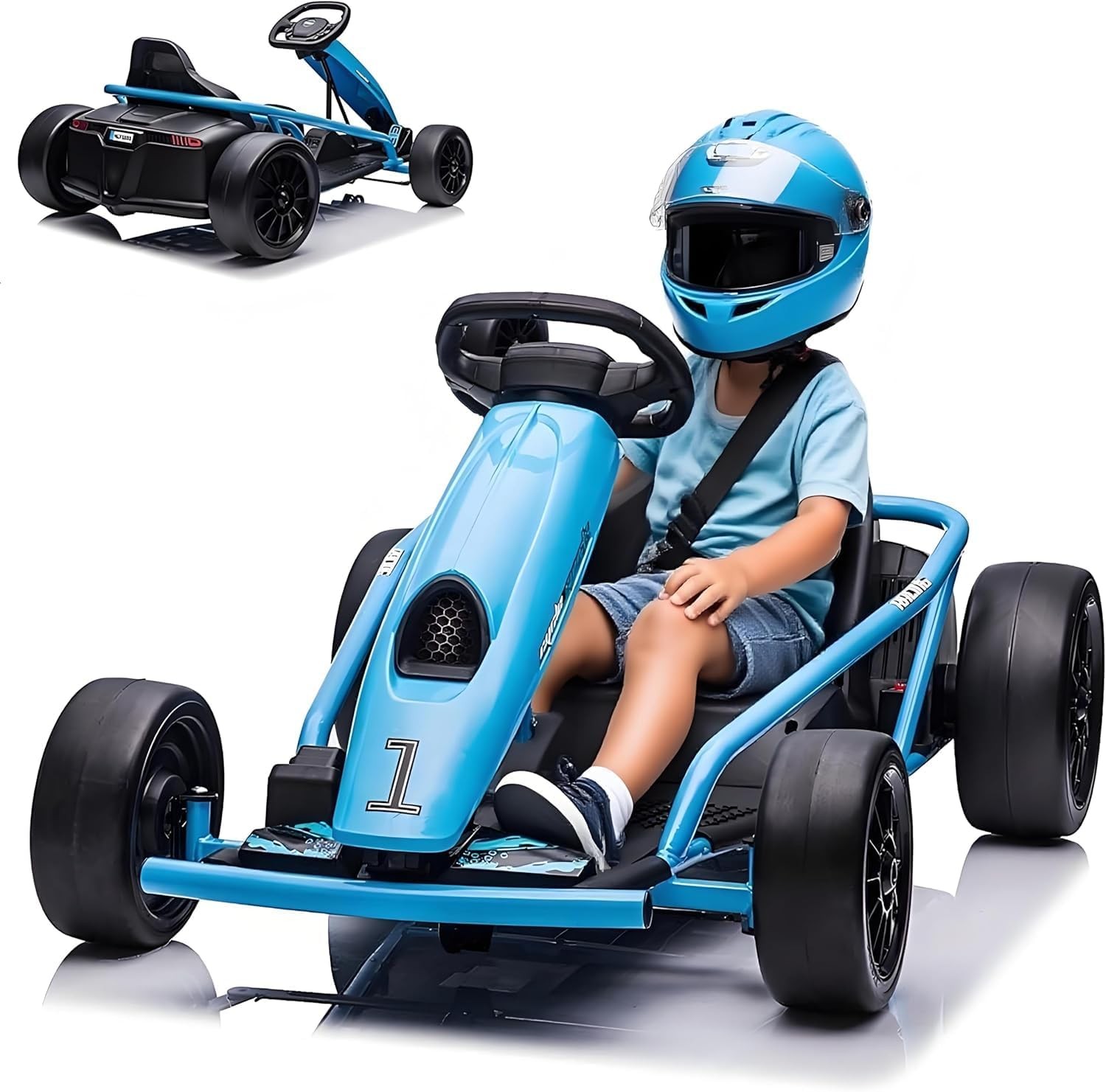 24V Ride On Go Kart Car for Teens 300W*2 Motors w/ Music Horn Drifting