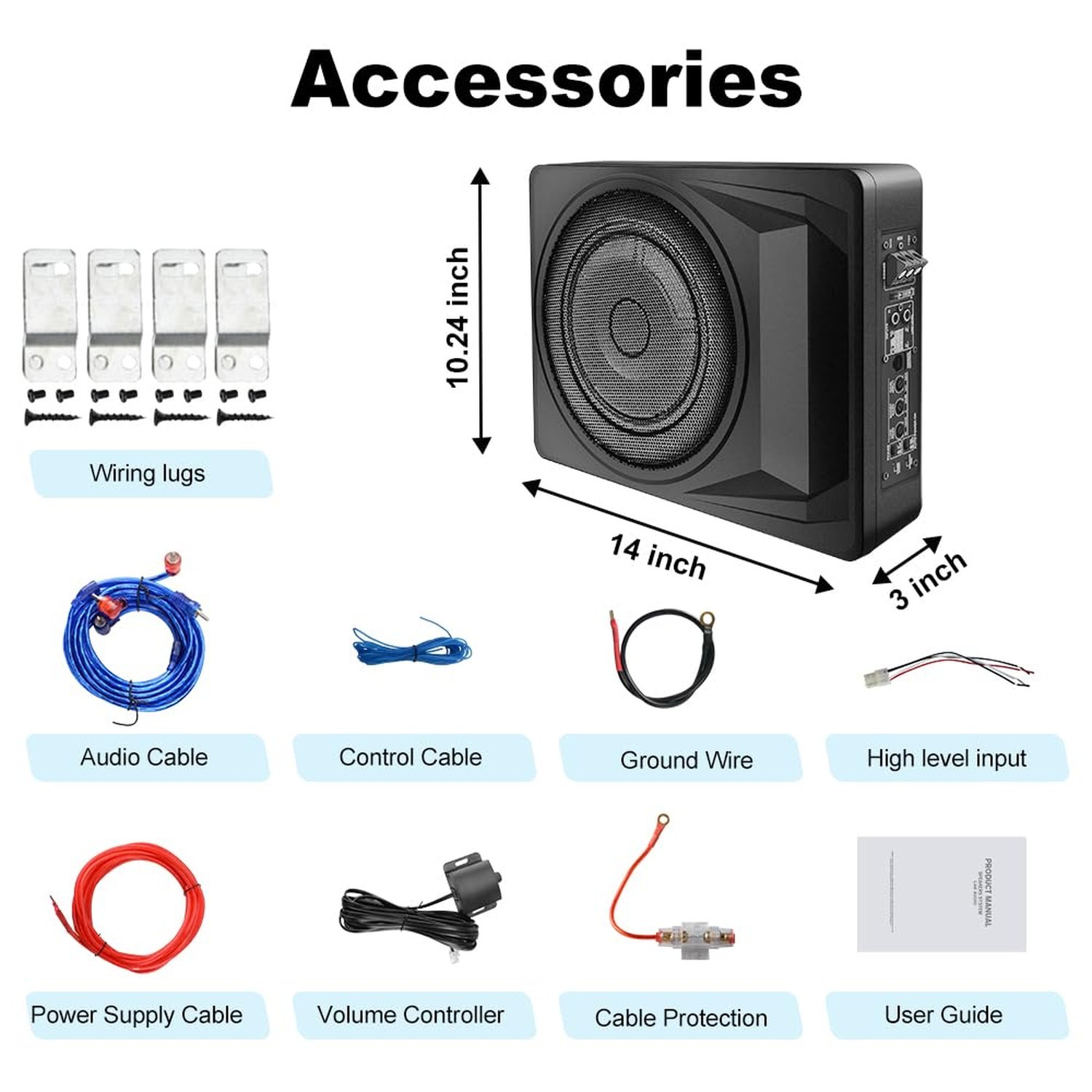 litillbuly 1200W Car Subwoofer,10 Inch Slim Under Seat Car Subwoofer and Amp …