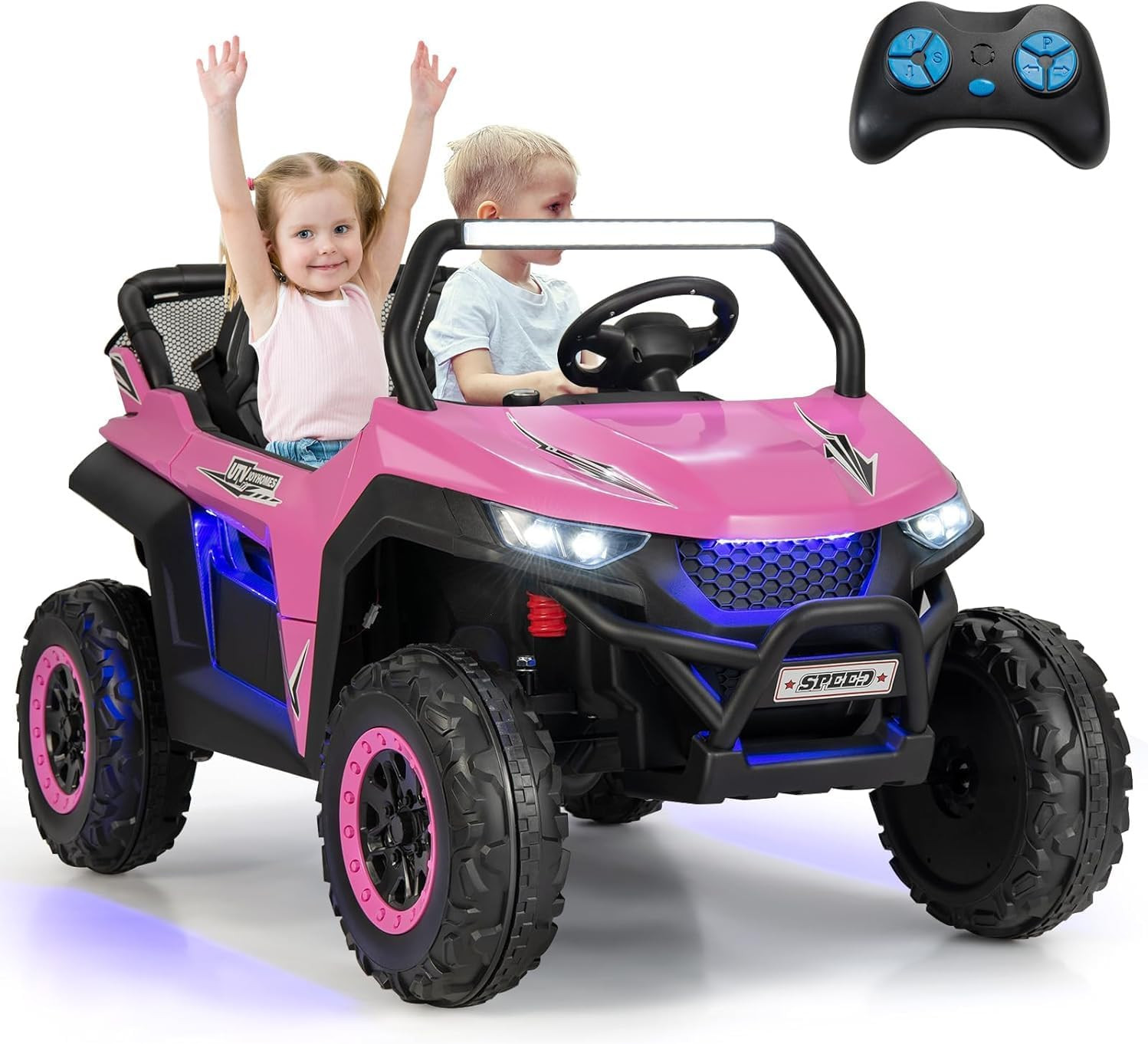 2 Seater Ride on Car for Kids, 12V UTV Kids’ Electric Vehicles with Remote Contr
