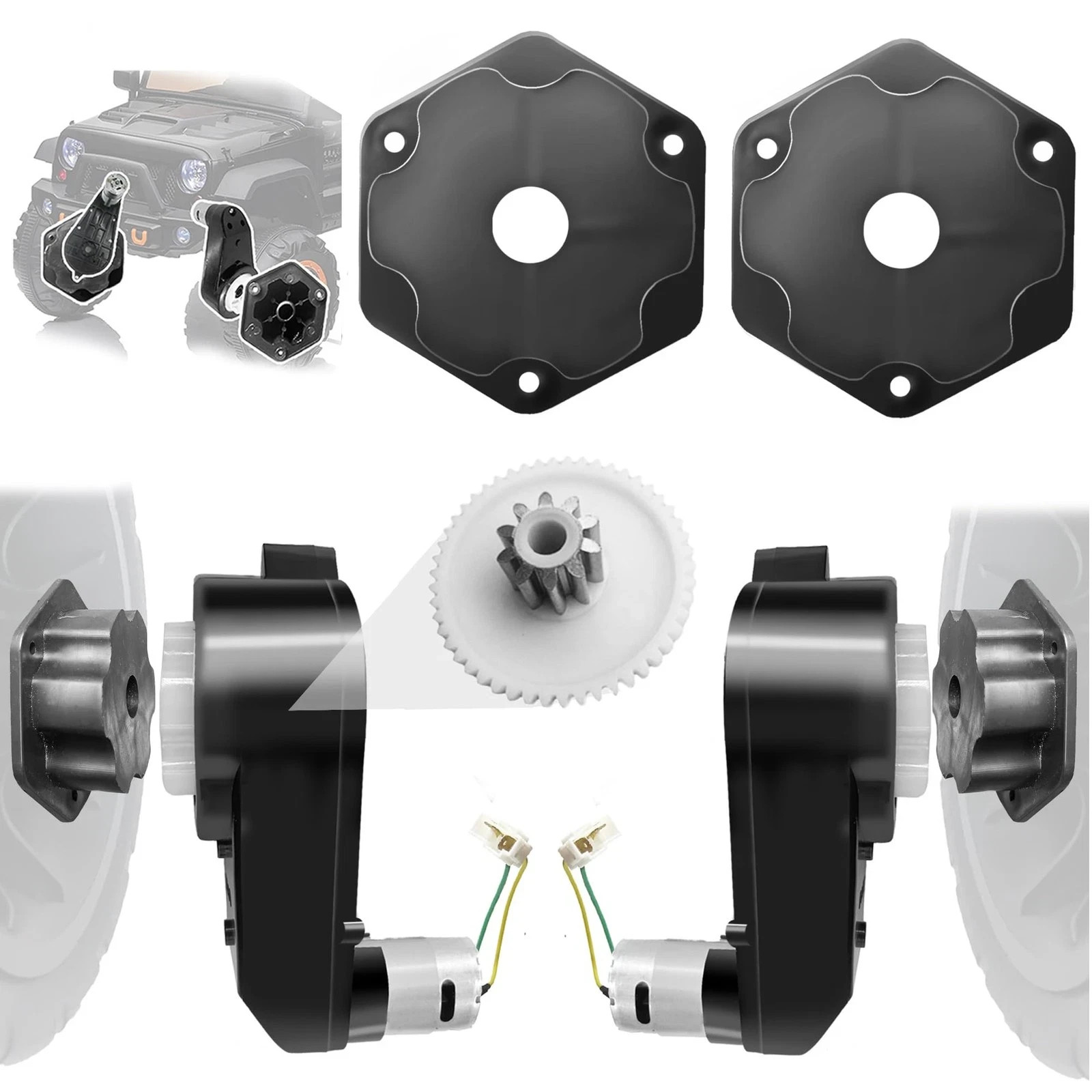 2Pack 24V RS555 40000RPM Fast Drive Motor Gearbox for Power Wheels Motor…
