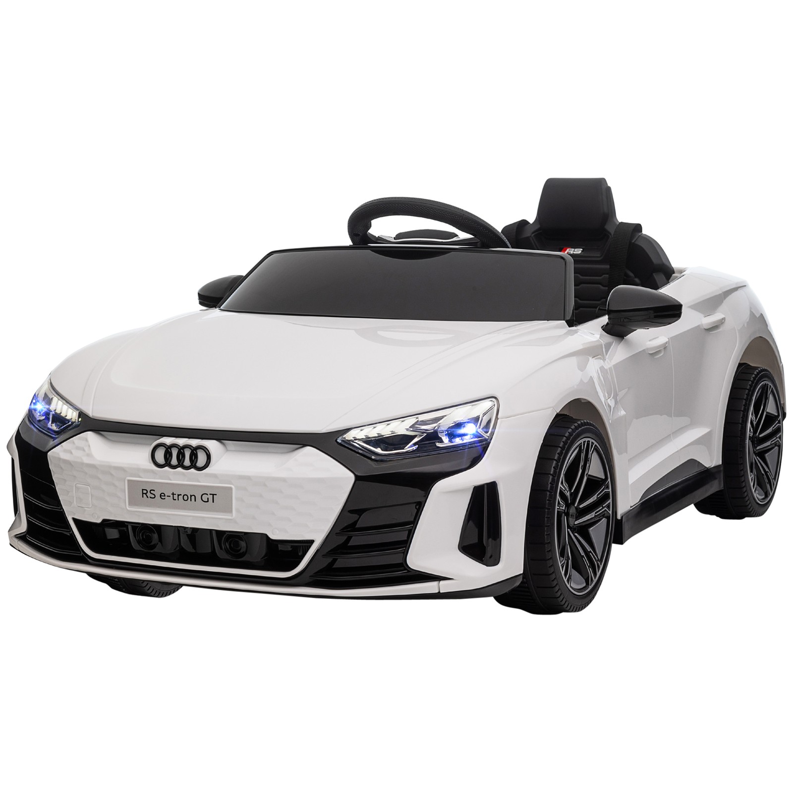 12V Kids Electric Ride On Car, Licensed Audi with Remote, White