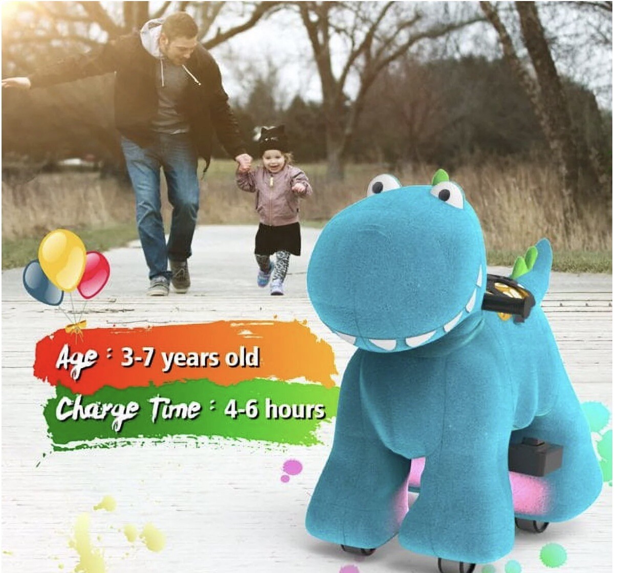 Rechargeable 6v/7A plush pony ride on toy for kids (3-7 years old)