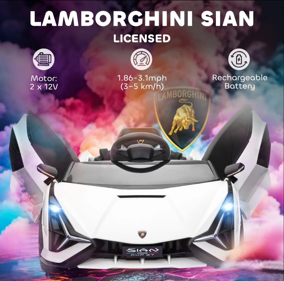 White Lamborghini Ride On Toy