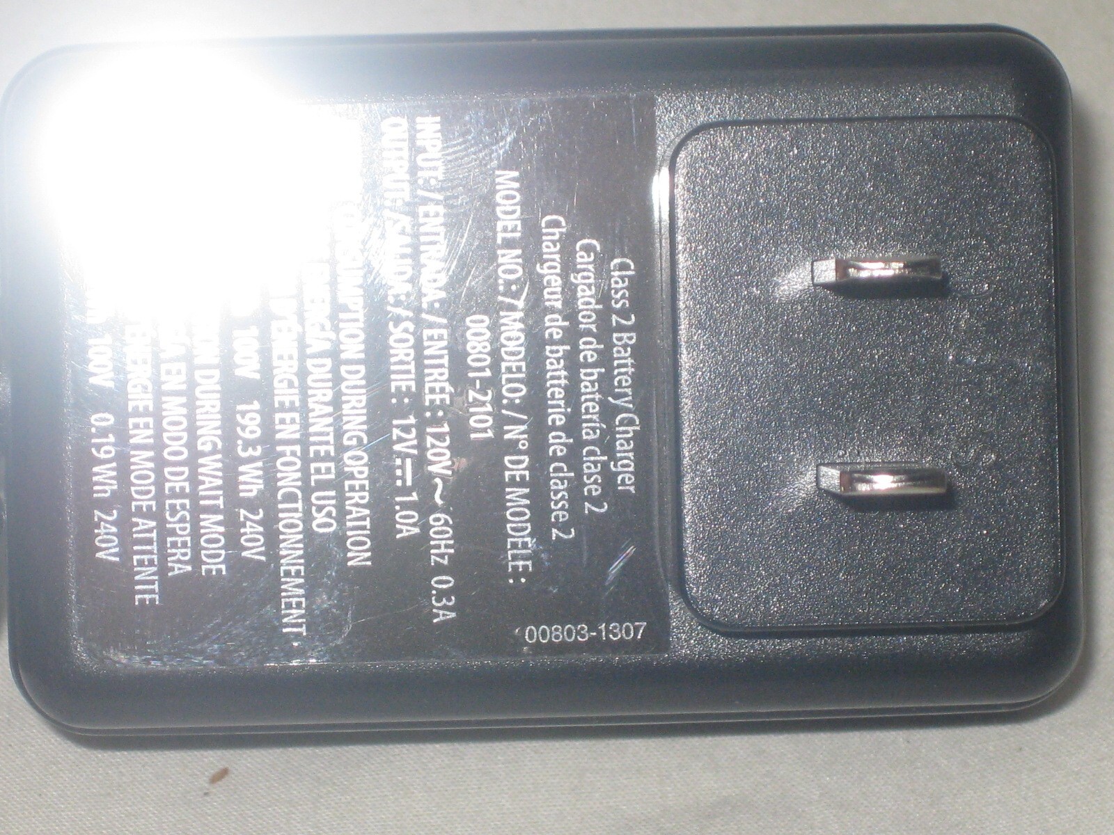 Fisher-Price POWER WHEELS Model 00801-2101 Class 2 Battery Charger power cord