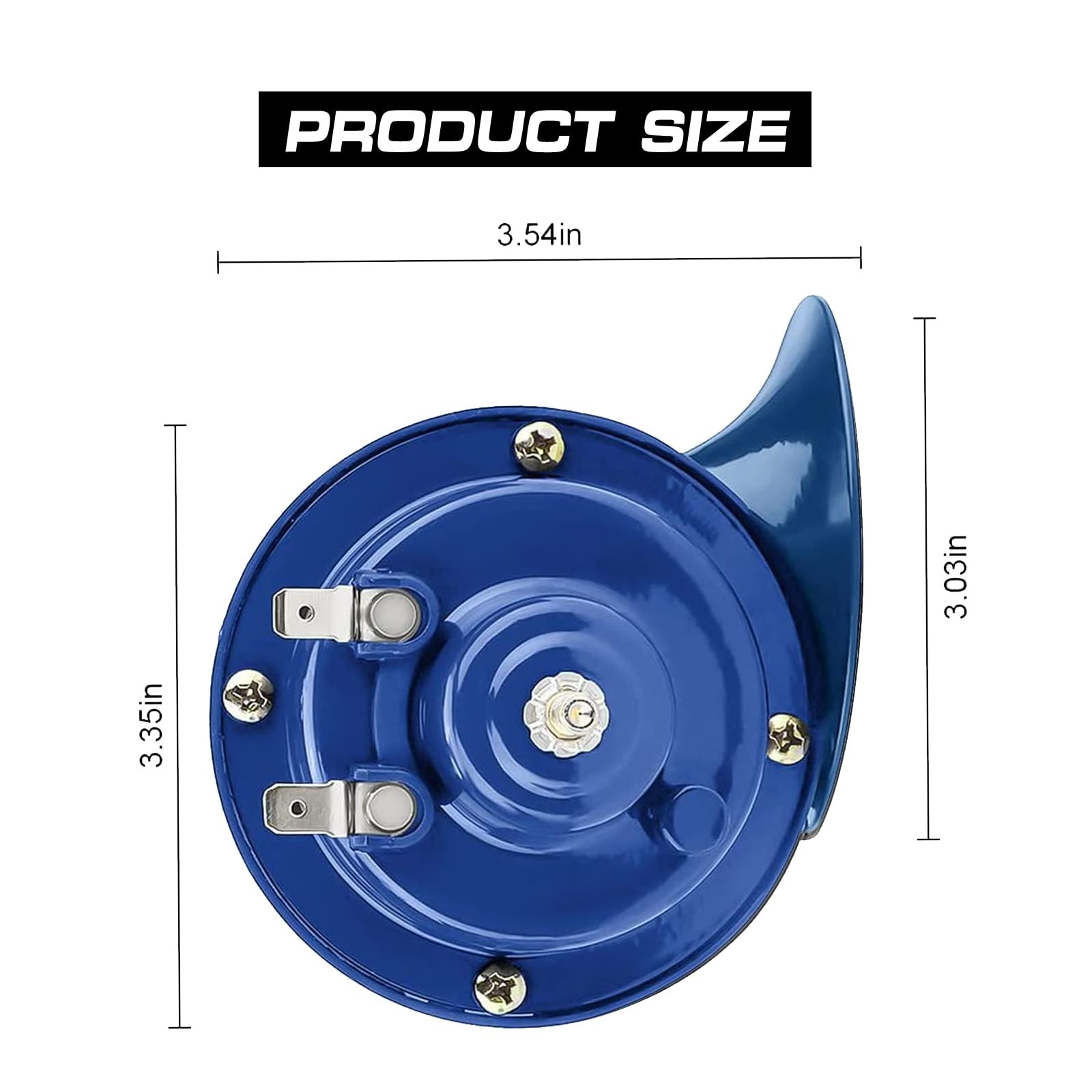 2 Pack 300DB Super Loud Train Horn, 12V Waterproof Electric Snail Horn, Blue