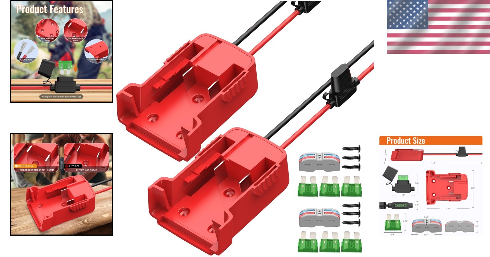 2PCS 18V Power Wheel Battery Adapter Kit with Lightweight Design & Accessories
