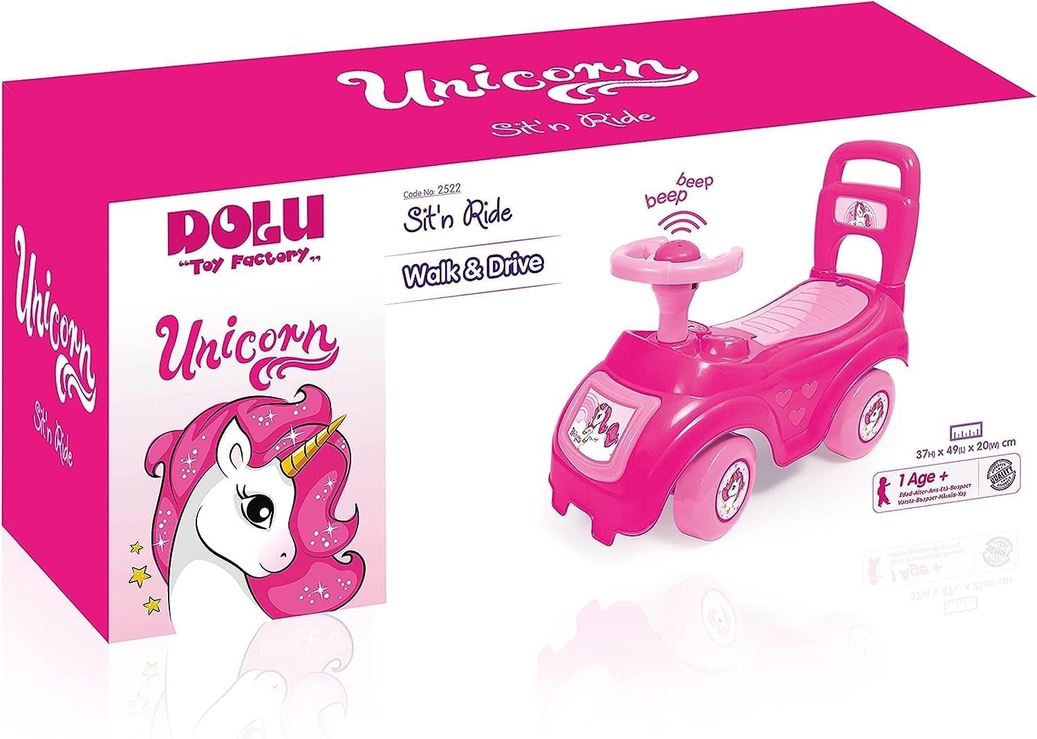 Fun & Safe Pink Unicorn Ride-On with Storage – Perfect for Active Toddlers