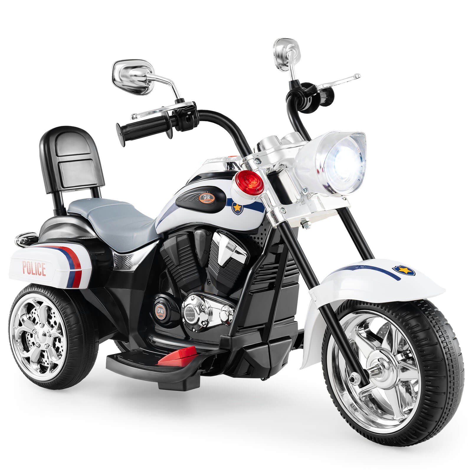 6V Kids Ride On Chopper Motorcycle 3 Wheel Trike w/ Headlight and Horn