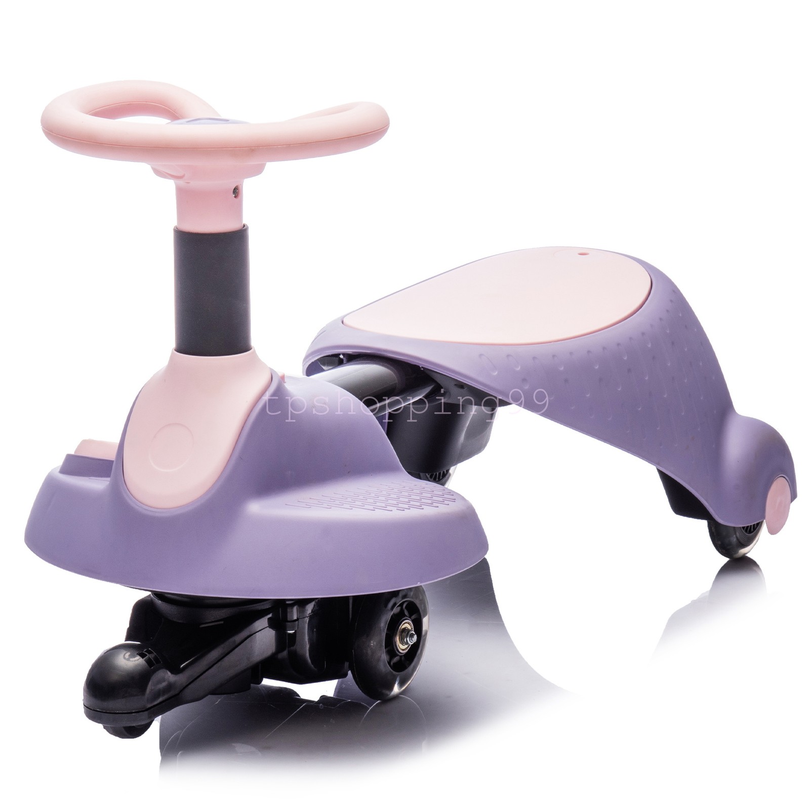 Ride On Electric Wiggle Car with Pedal Cyber Wiggle for Ages 3+ Rotates 360°