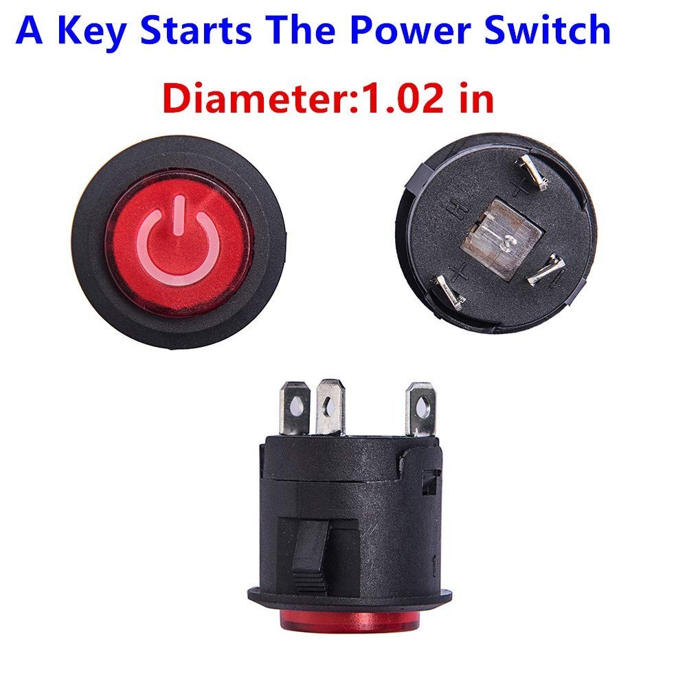 Glowing Red Push Button Switch for Children’s Electric Cars – 2 Pack Replacement