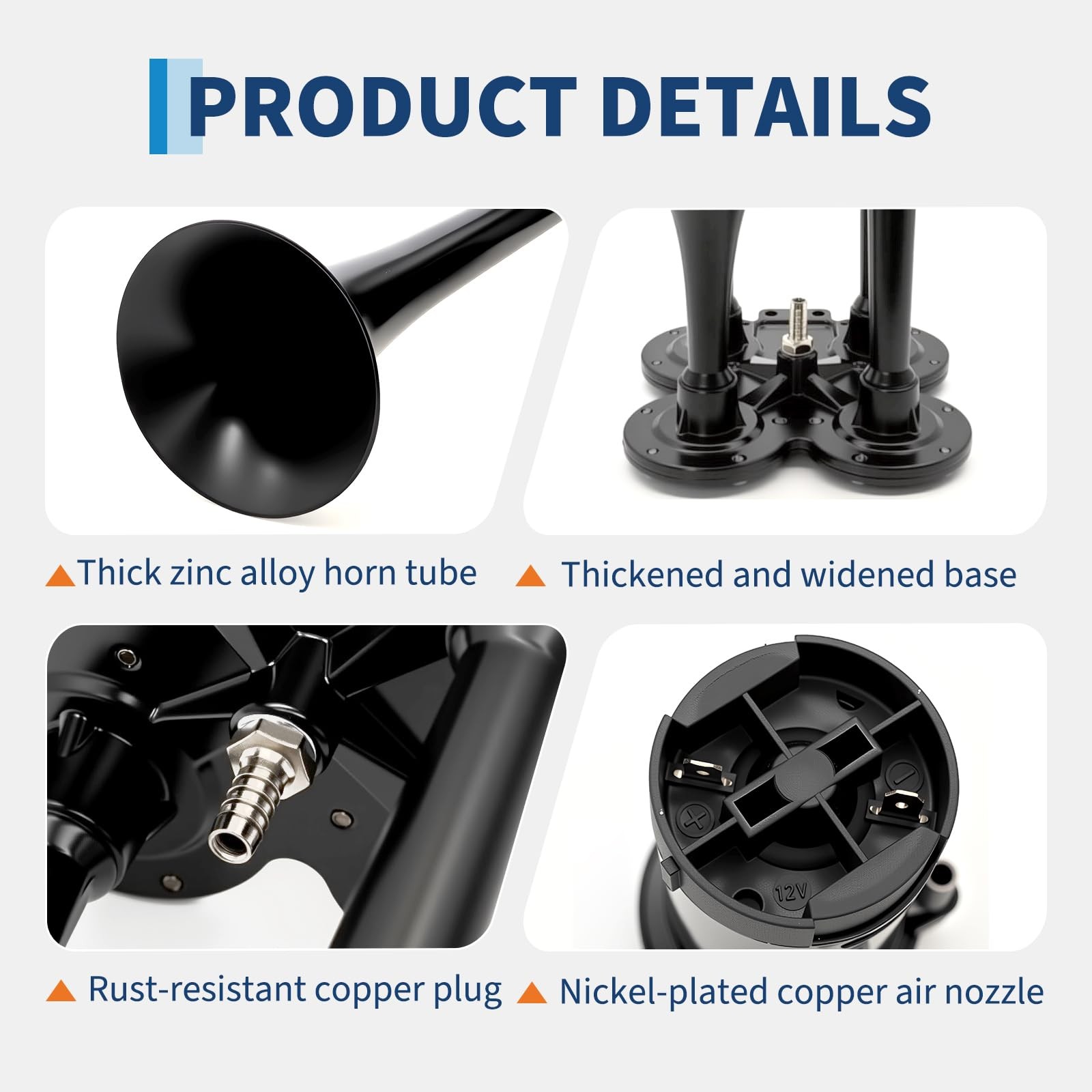 Super Loud Train Air Horn Kit for Truck – 180dB 4 Trumpet with 12V/24V Heavy …