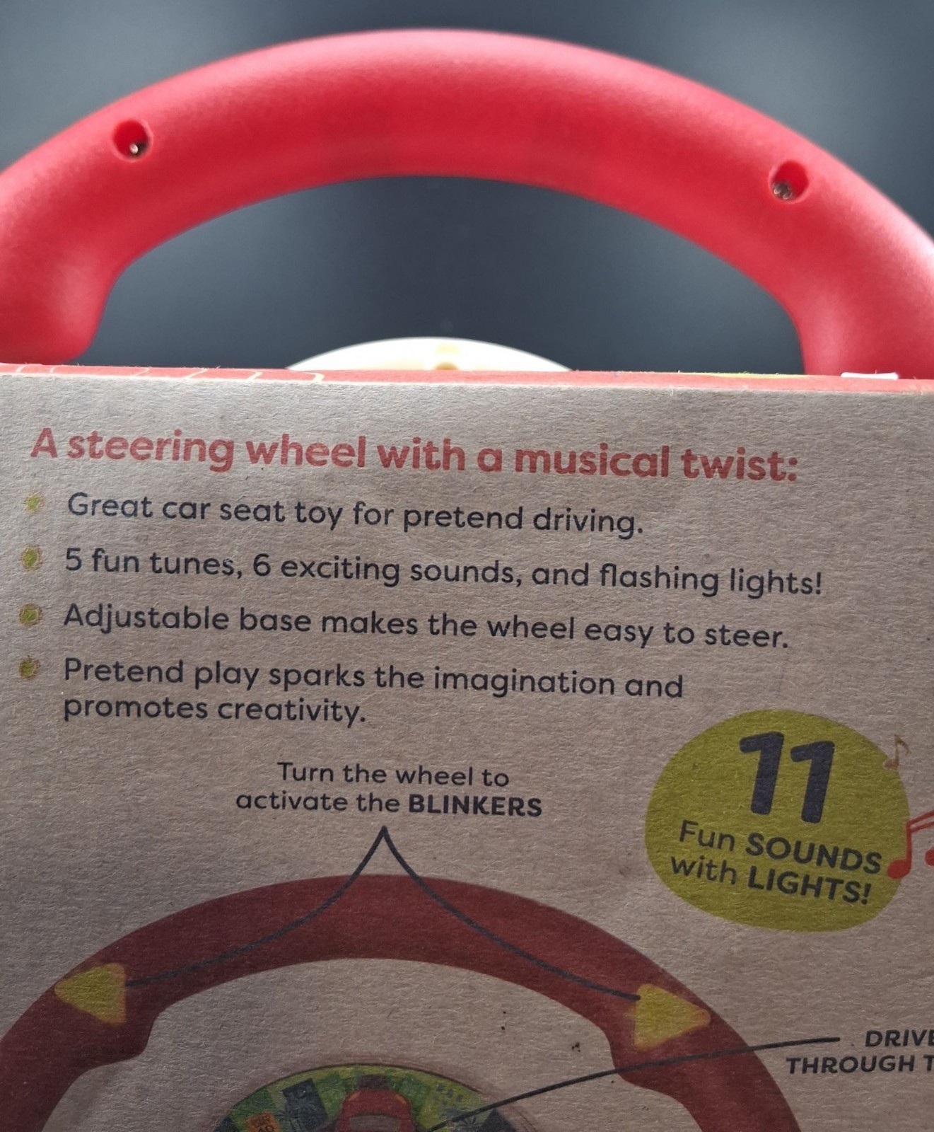 Musical Driving Wheel Toy With Lights & Sounds Great For 2+ Years