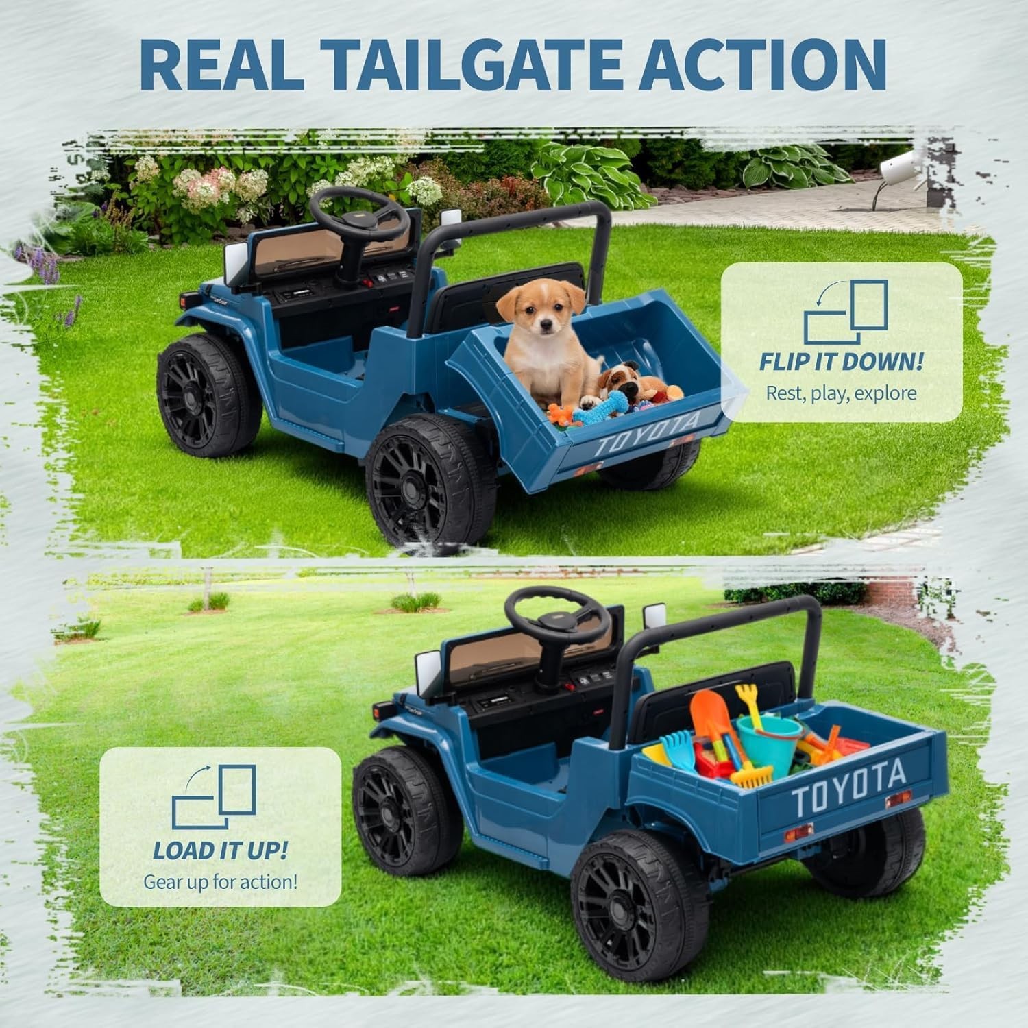 Toyota Licensed 12V Ride on Car,Pickup Truck with Battery Powered,Remote Control