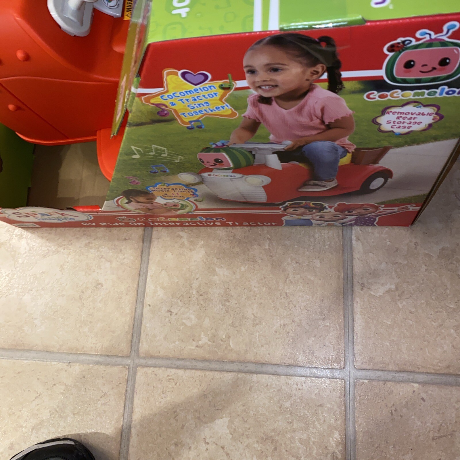 SPARK CoComelon Interactive Tractor Kids Ride-On Toy 6V, 1.5-3 Yrs Old