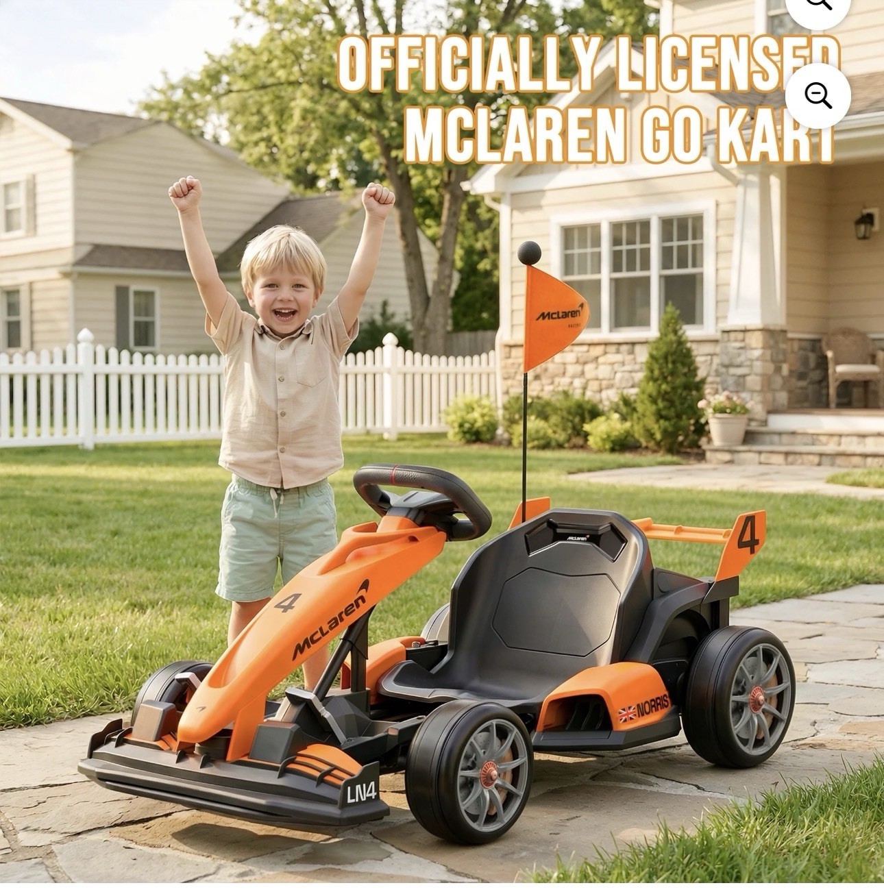 McLaren LN4 24V 7Ah Ride-On Go Kart Orange/Black 2x200W Motors