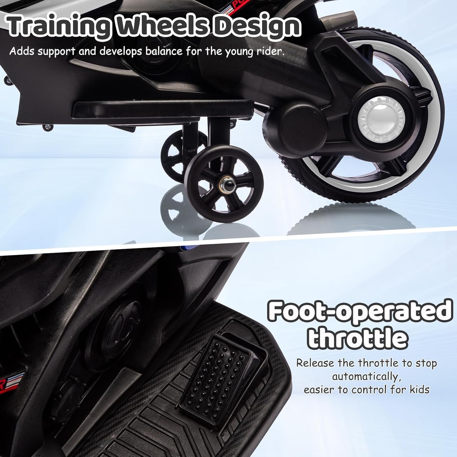 6V Ride On Motorcycle,Battery Powered Ride On Toys Kid Xmas Gift w/Treaded Tires