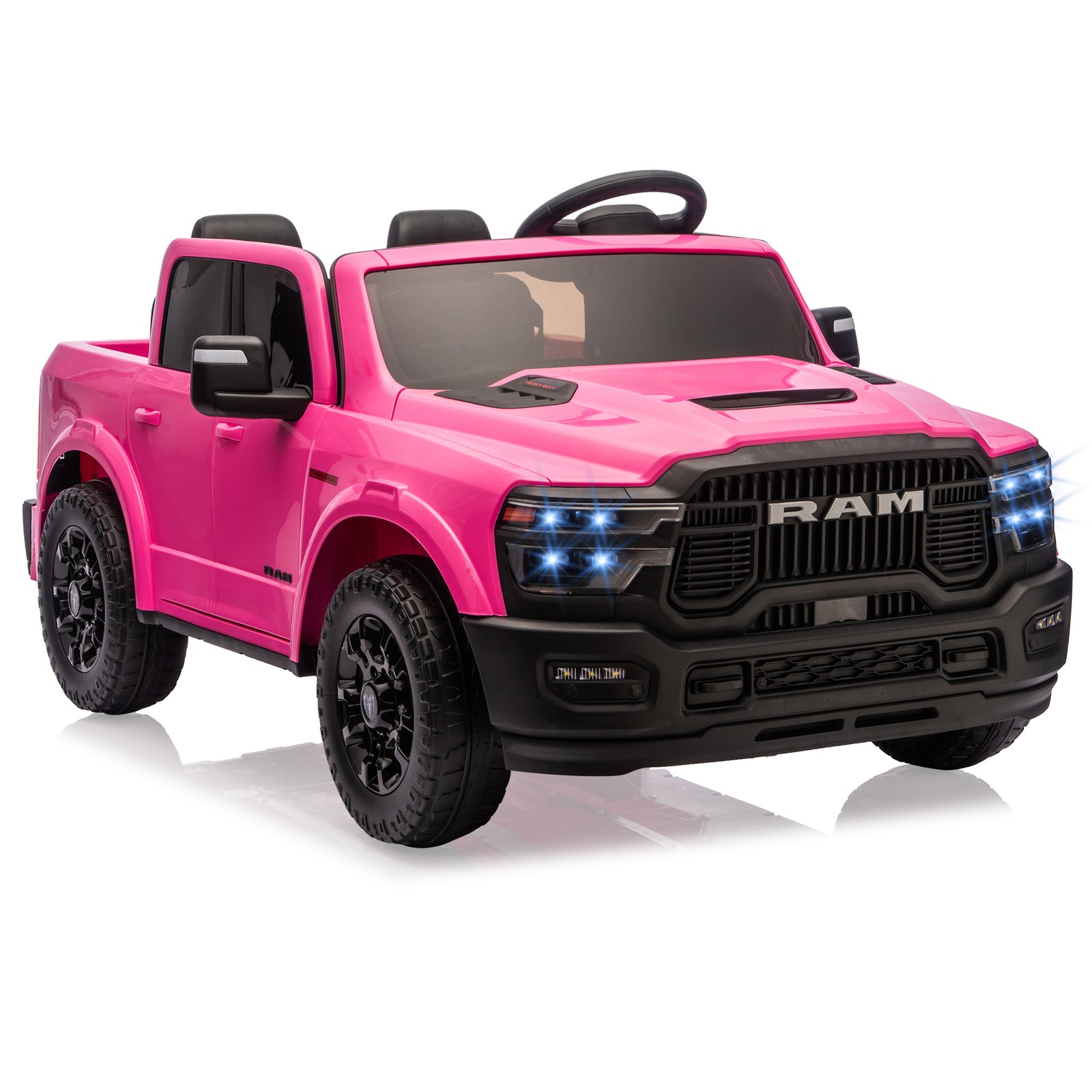 24V Licensed RAM 2500 2-Seater 4WD Ride On Truck Remote Bluetooth LED Suspension