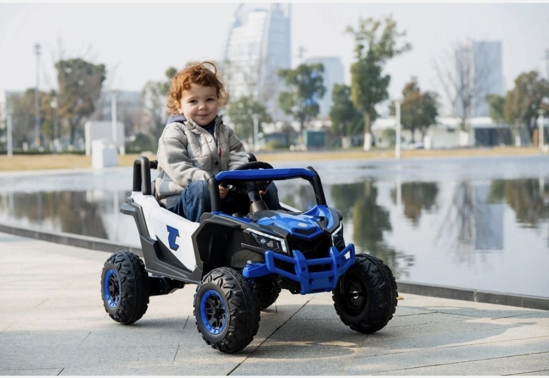 Kids Battery Powered Ride-On UTV Off-Road Buggy Car w/ Remote Blue/Black/White