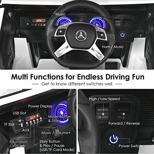 Ride on Car, Licensed Mercedes-Benz Maybach, 12V Battery Powered Vehicle White