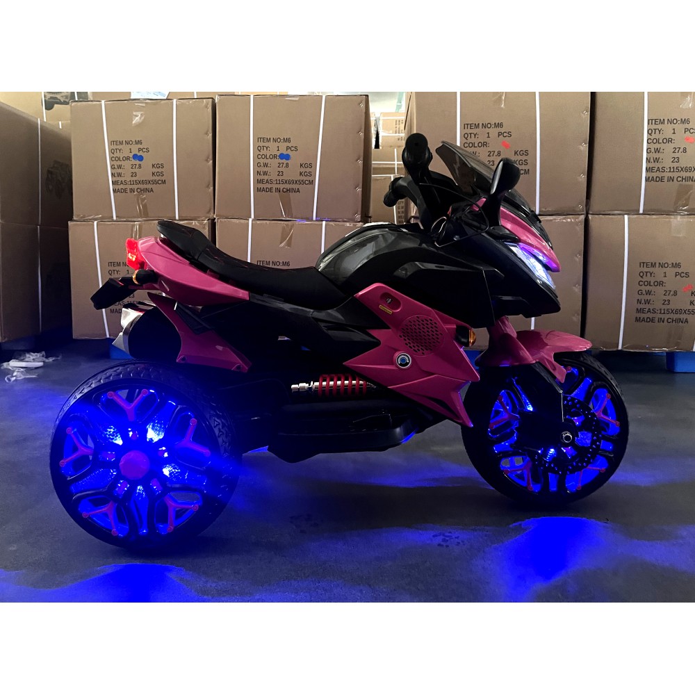12V Kids Electric Motorcycle, 3-6 Yrs, Training Wheels, Lights, Manual Throttle
