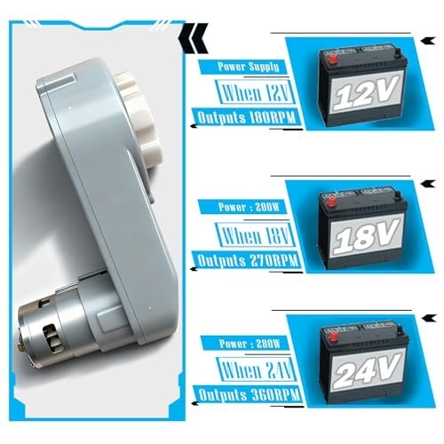 24V RS775 Fast Motor Gearbox Pair for Power Wheels Upgrade, 12V-24V High Torque