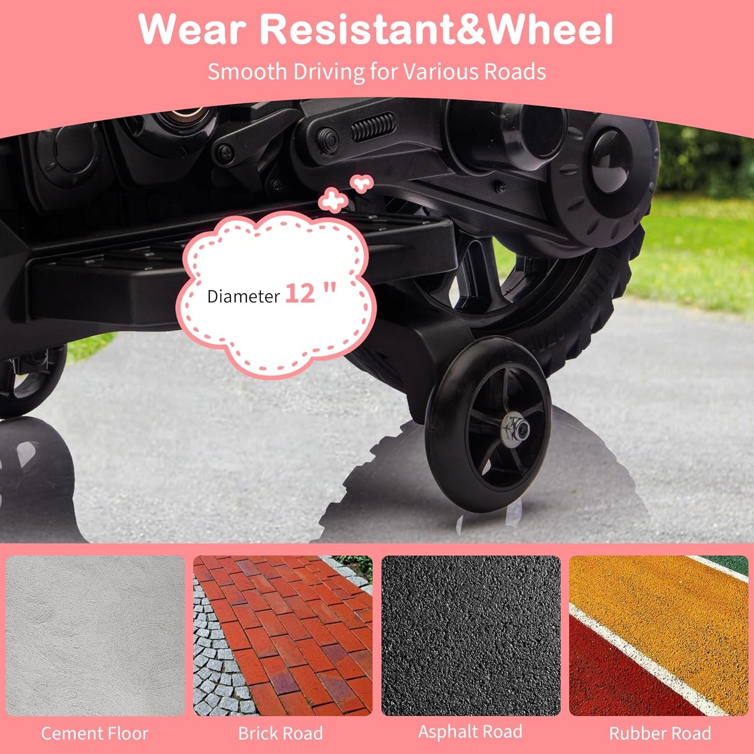 Motorcycle for Kids,Ride on Motorcycle w/ Traning Wheels,Electric Bike for Child