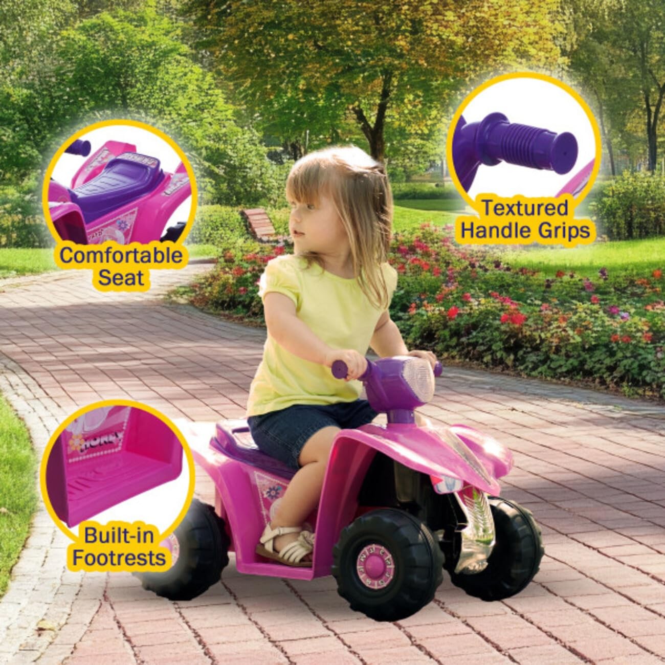 4 Wheeler for – 6V Battery-Powered All-Terrain Ride on Car for Ages 3-6 – Rid…