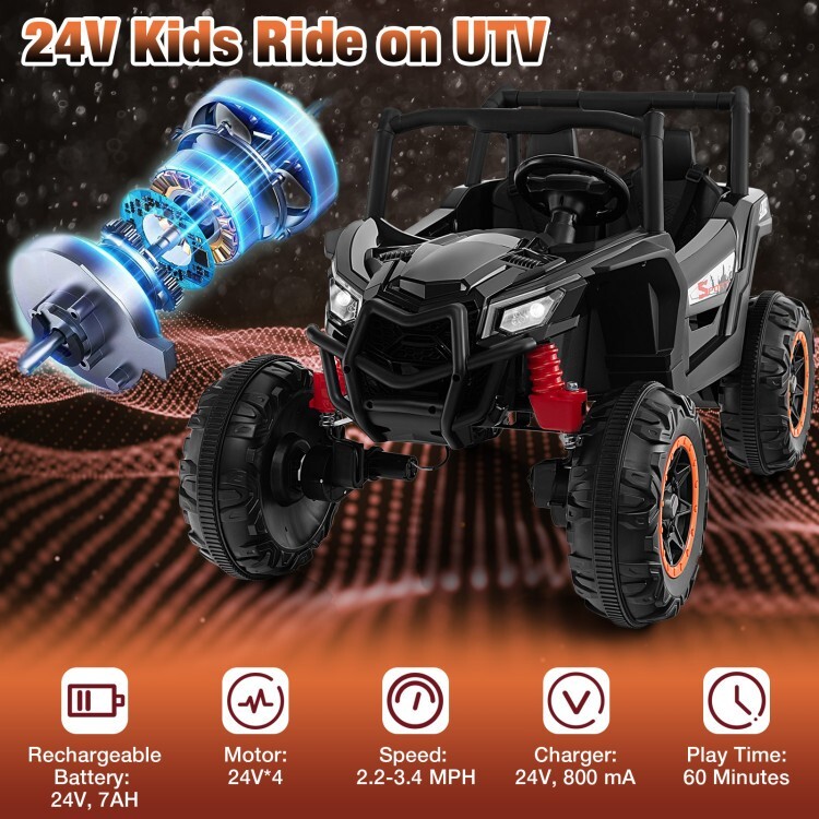 2-Seater Kids Ride On Electric UTV Toy Car 24V Gift Kids w/ 2.4G Remote Control