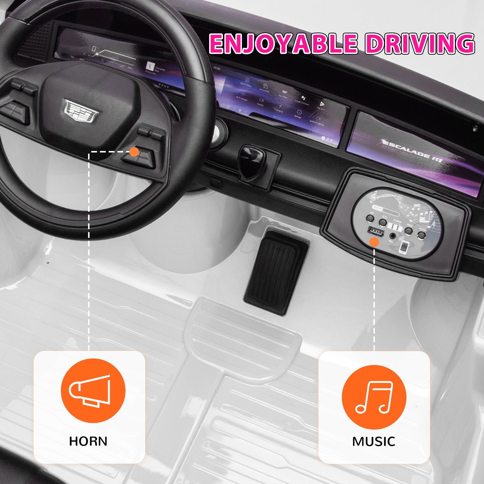 2-Seater 12V 10AH Ride on Truck with Remote Control, White