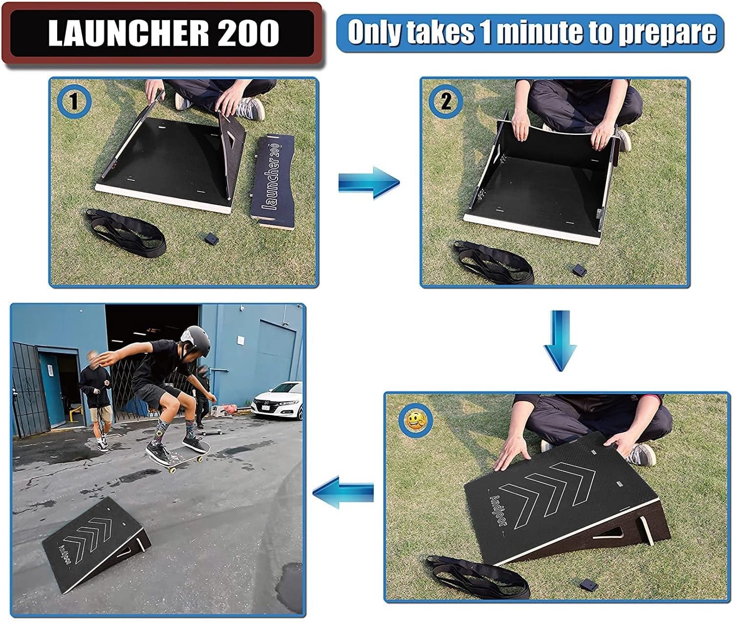 Kids Jumping Ramp for Skateboard, Bike, Scooter, BMX, RC Car and Dirt Bike, 2…